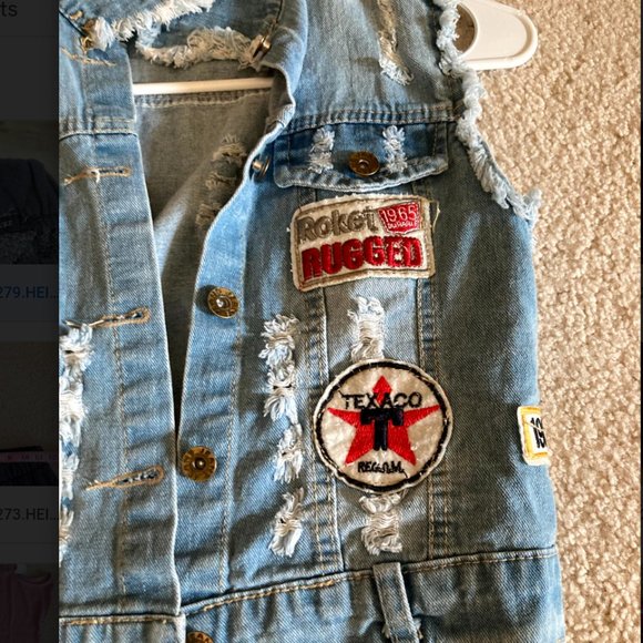 Crop Jean Jacket Ripped - Picture 5 of 5